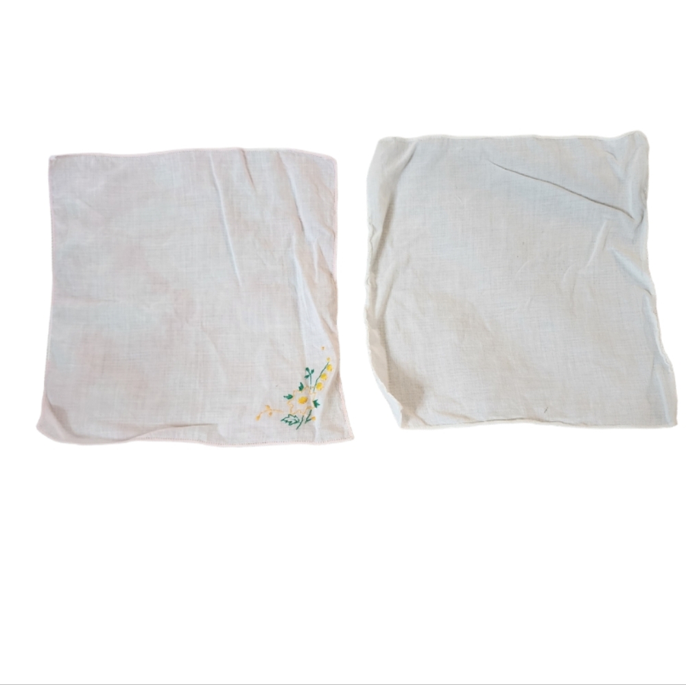 Vintage White Cotton Handkerchiefs